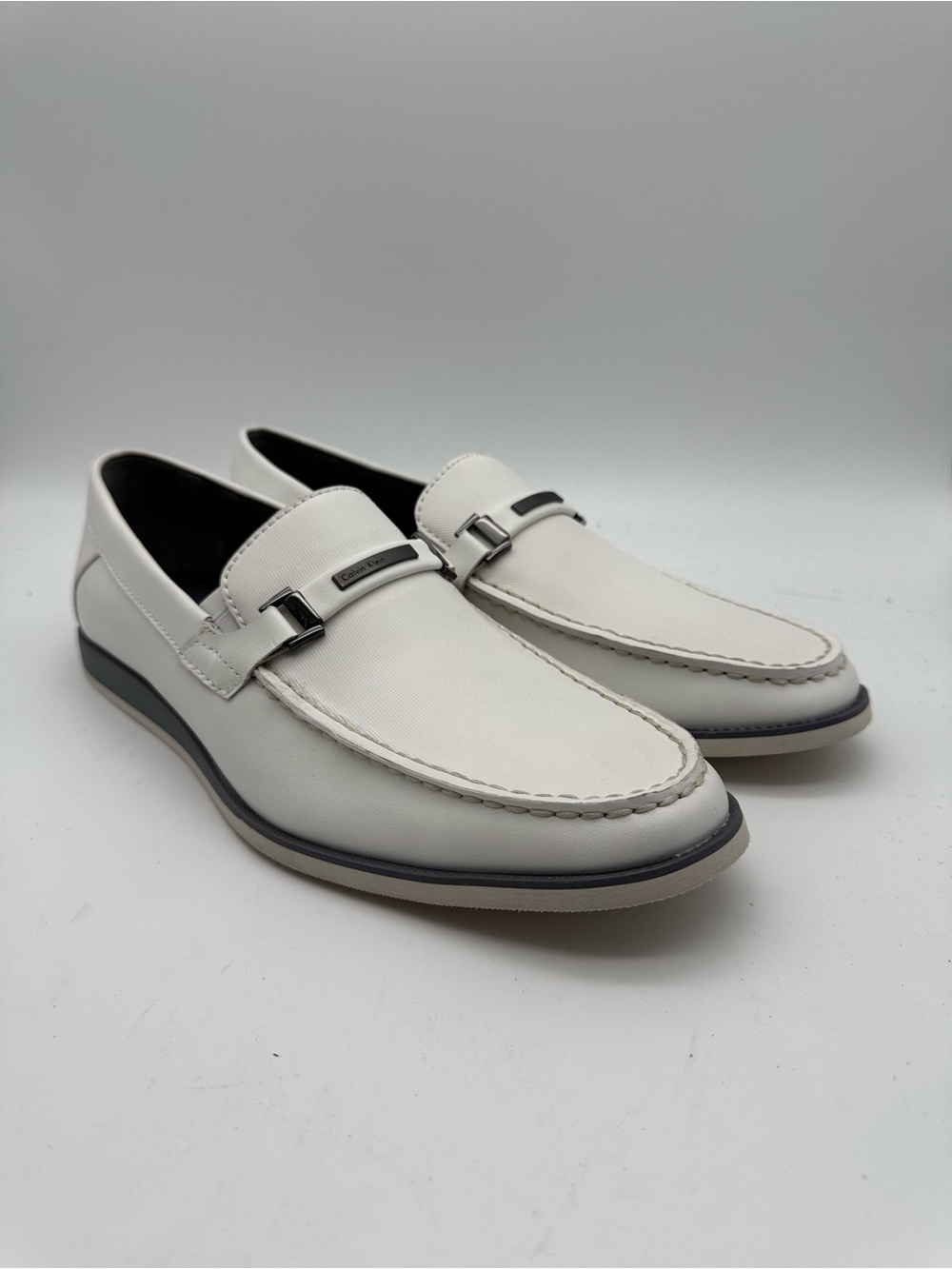 BRAND NEW Calvin Klein Kiley White Embossed Leather Loafer Men’s Size 10 M